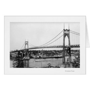 Portland, ODER Aussicht auf die St. John Bridge üb