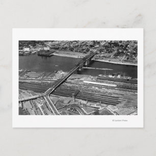 Portland, oder Broadway Bridge und Depot Postkarte