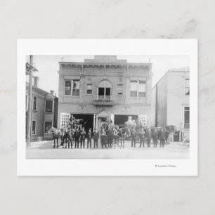 Portland, oder Feuerwehrpferd Gezeichnet und Männe Postkarte