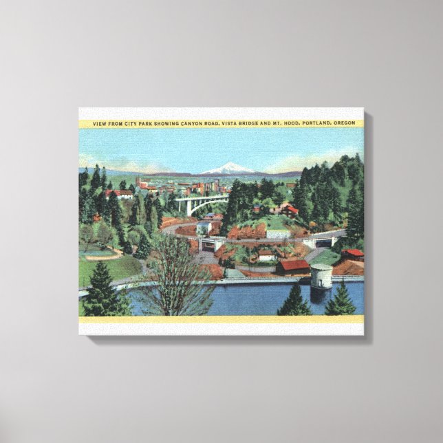 Portland, OR - Aussicht vom Stadtpark Leinwanddruck (Vorderseite)