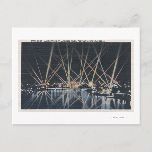 Portland, OR - Battleship Illumination Postkarte (Vorderseite)