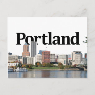 Portland OR Skyline mit Portland im Himmel Postkarte