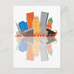 Portland Oregon Abstrakt Downtown City Skyline Postkarte