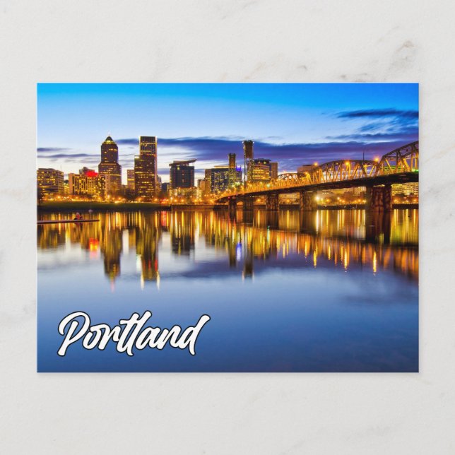 Portland, Oregon, at Sunset Postkarte (Vorderseite)