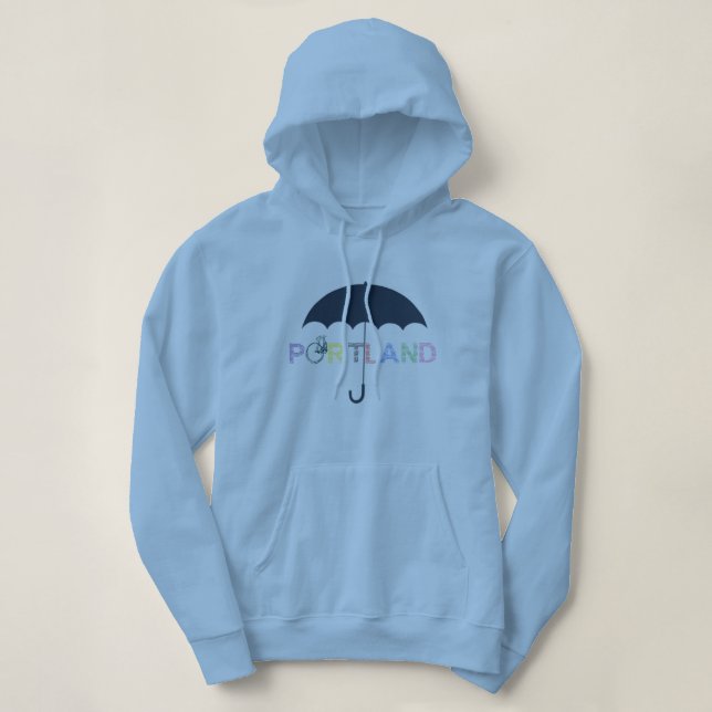 Portland Oregon Bicycle Umbrella Hoodie Sweatshirt (Design vorne)