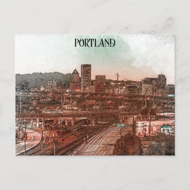 Portland Oregon City Travel Postkarte (Vorderseite)