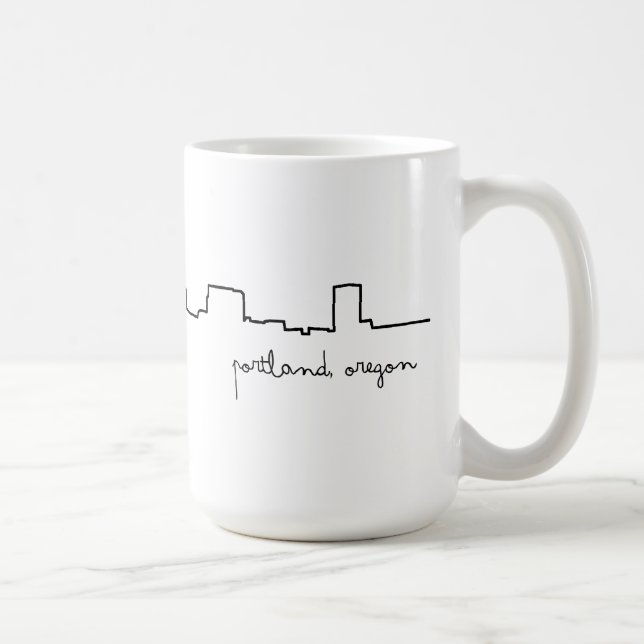 Portland, Oregon Cityscape-Liebe-Tasse Kaffeetasse (Rechts)