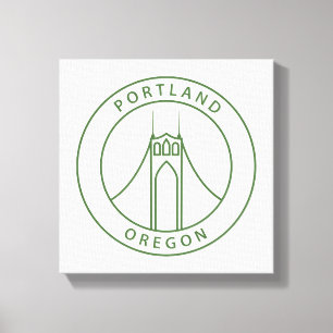 Portland Oregon Design Leinwanddruck