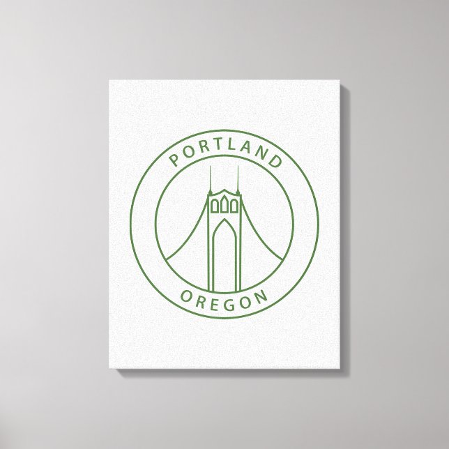 Portland Oregon Design Leinwanddruck (Vorderseite)