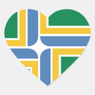 Portland, Oregon Flag Herz-Aufkleber