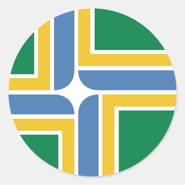 Portland, Oregon Flag Runder Aufkleber (Vorderseite)