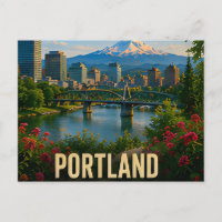 Portland Oregon Flussufer Berg Reise Geschenk