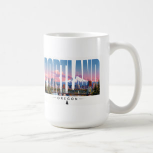 Portland Oregon Flussufer Berg Reise Kaffeetasse