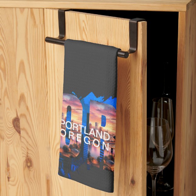 Portland Oregon Geschirrtuch (Drittel gefaltet)