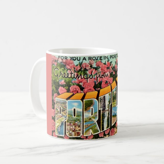 Portland Oregon Greetings Kaffeetasse (Vorderseite Links)