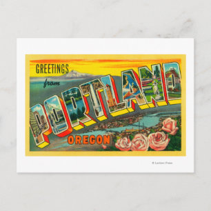 Portland, Oregon, Große Buchstabenszenen Postkarte