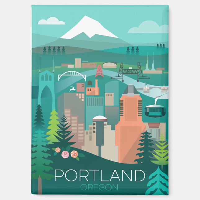 Portland, Oregon Kühlschrank Magnet (Vorderseite)
