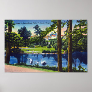 Portland, Oregon, Laurelhurst Park Scene Poster