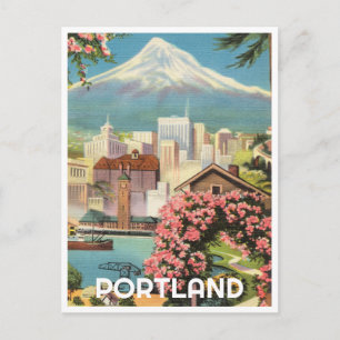 Portland Oregon mit dem Vintagen Muttergott Postkarte