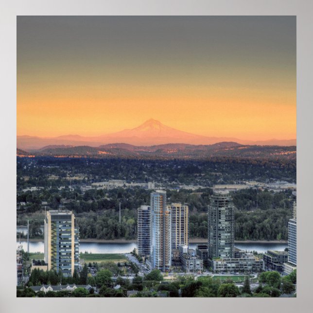 Portland Oregon Mount Hood South Waterfront Poster (Vorne)