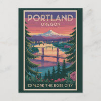 Portland Oregon Mount Hood Travel Vintag