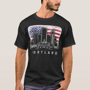 Portland Oregon Multnomah American Flag Vintag T-Shirt