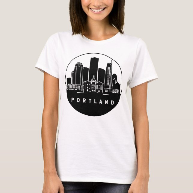 Portland Oregon Multnomah Skyline T - Shirt (Vorderseite)