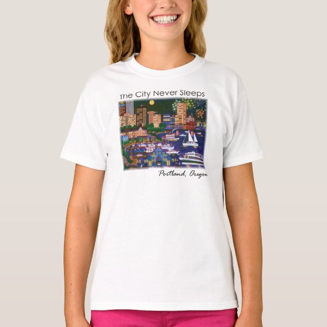 Portland Oregon @ Night T-Shirt (Vorderseite)