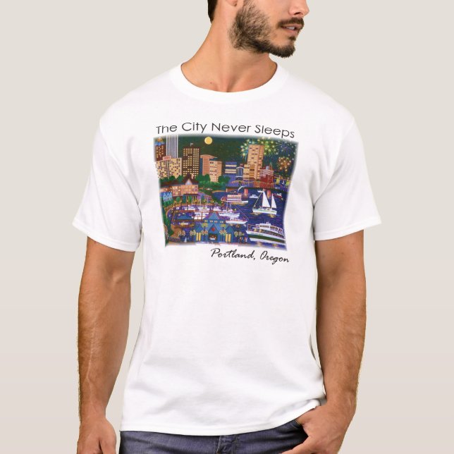 Portland Oregon @ Night T-Shirt (Vorderseite)