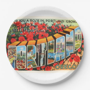 Portland Oregon ODER alte Vintage Reise-Andenken Pappteller