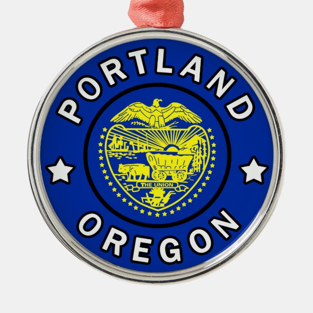 Portland Oregon Ornament Aus Metall (Vorne)