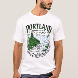 Portland Oregon Regen Bäume und Trails T-Shirt
