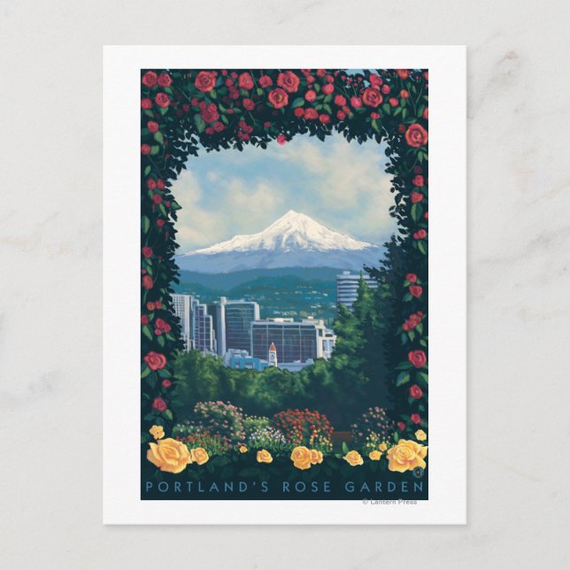 Portland, Oregon Rose Garden Scene Postkarte (Vorderseite)