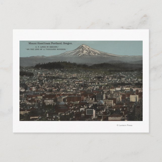 Portland, Oregon - Sicht auf die Innenstadt mit m Postkarte (Vorderseite)