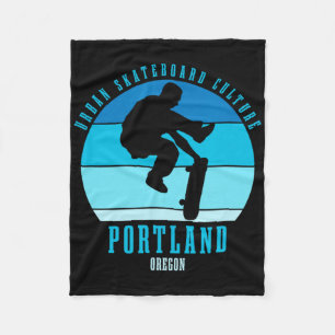Portland Oregon Skateboarder Urne Skateboarding 5  Fleecedecke