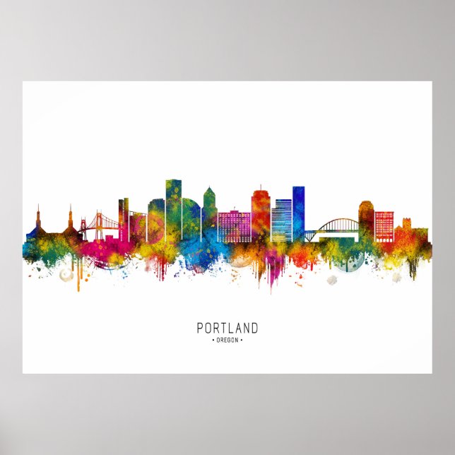 Portland Oregon Skyline Poster (Vorne)