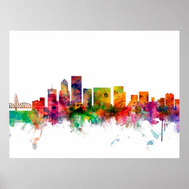 Portland Oregon Skyline Poster (Vorne)