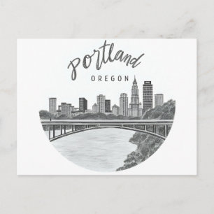 Portland Oregon Skyline Postkarte