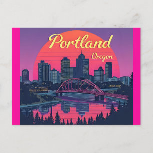 Portland Oregon Skyline Postkarte