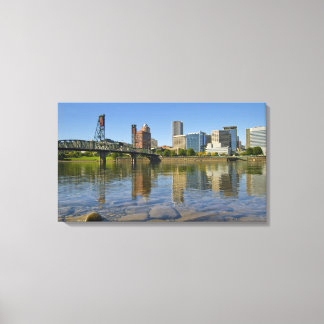 Portland Oregon Skyline Stretched Canvas Print Leinwanddruck