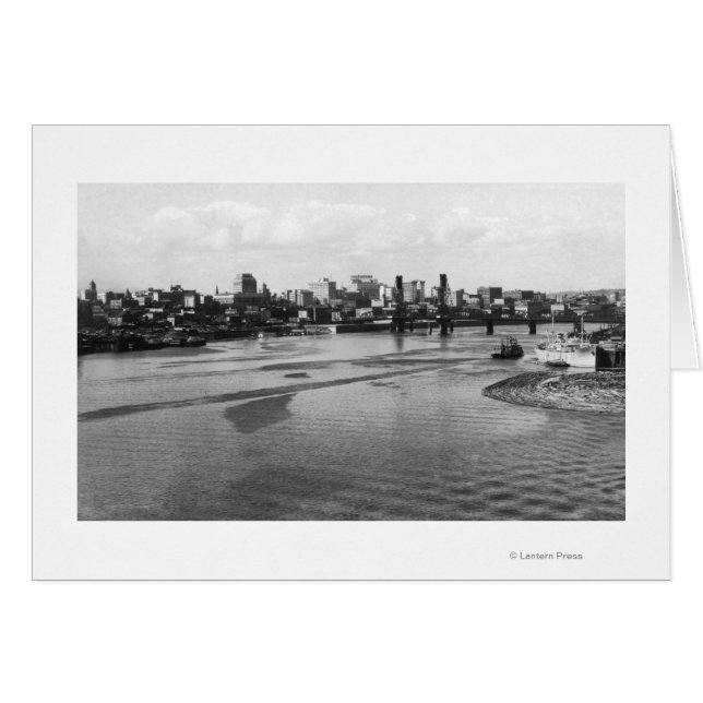 Portland, Oregon Skyline vom Fluss Willamette (Vorderseite (Horizontal))