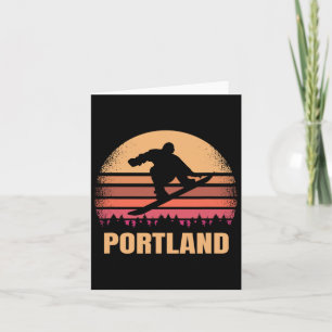 Portland Oregon Snowboarding Vintag oder Retro 80e Karte