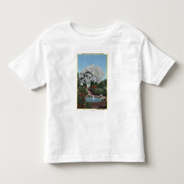 Portland, Oregon - spanischer Pool-und Geist-Baum Kleinkind T-shirt (Vorderseite)