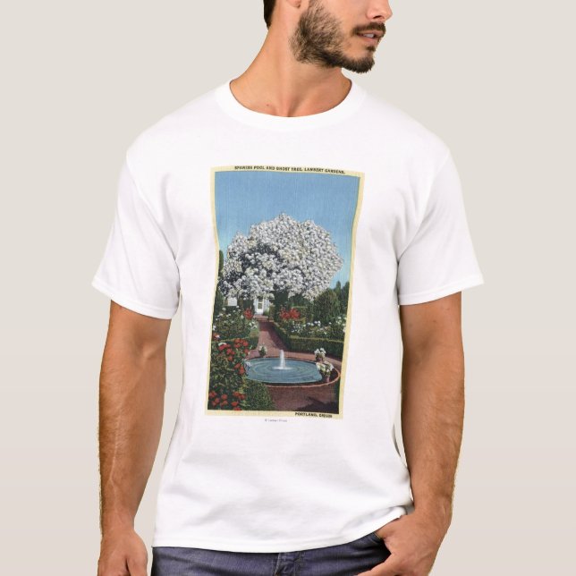 Portland, Oregon - spanischer Pool-und Geist-Baum T-Shirt (Vorderseite)