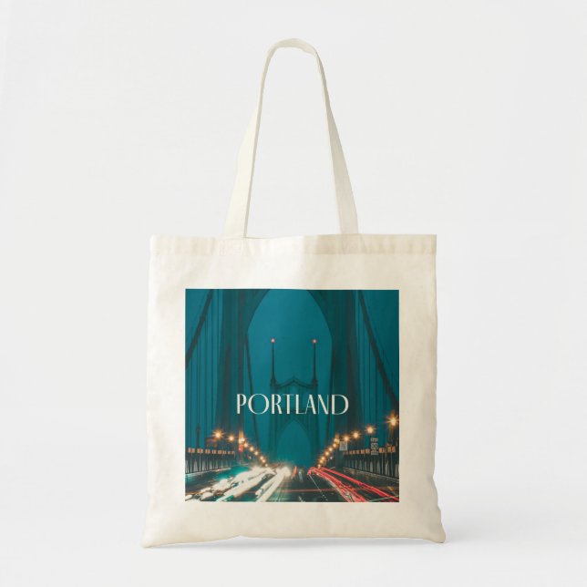 Portland Oregon St. Johns Bridge Tote Bag Tragetasche (Vorne)