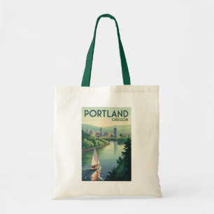 Portland Oregon Stadtansicht Reise Kunst Vintage Tragetasche