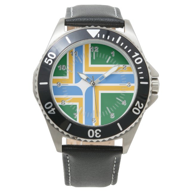 Portland (Oregon) Stadtflagge Watch Armbanduhr (Vorderseite)