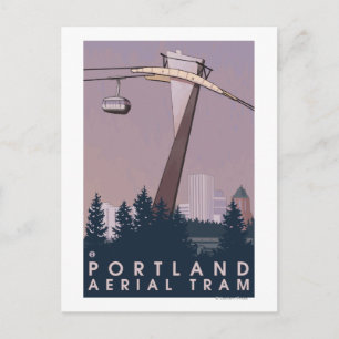 Portland, Oregon, Trambahn Szene Postkarte
