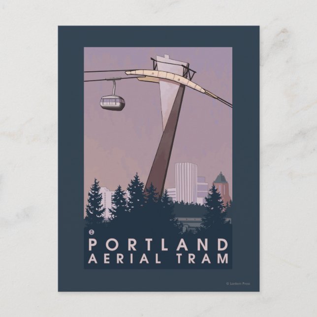 Portland, Oregon, Trambahn Szene Postkarte (Vorderseite)