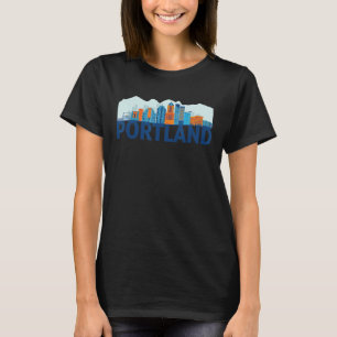 Portland Oregon USA City Skyline Silhouette Outlin T-Shirt